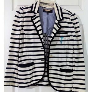 Juicy Couture Black and White Striped Blazer